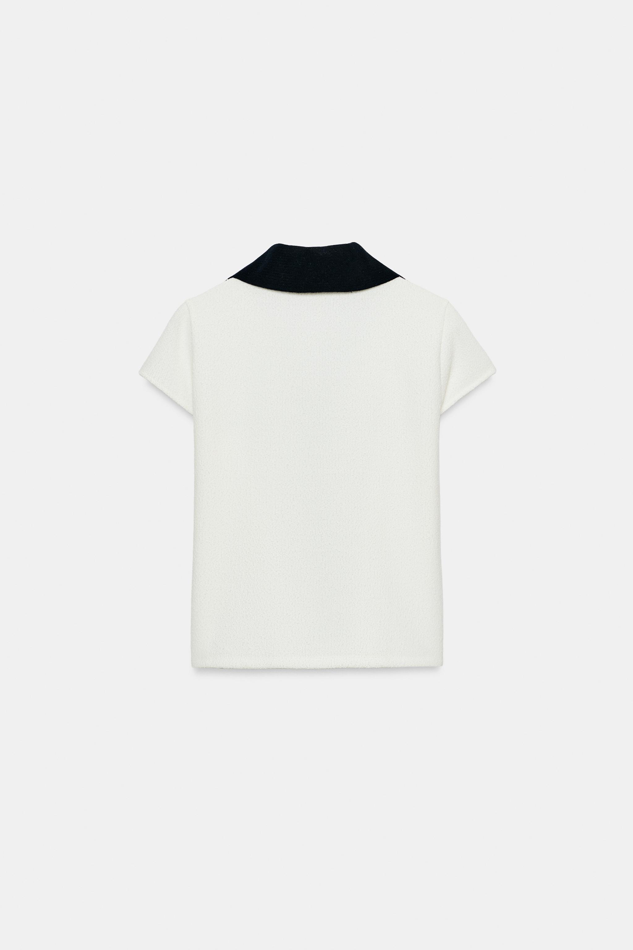 TOP COL POLO TEXTURÉ